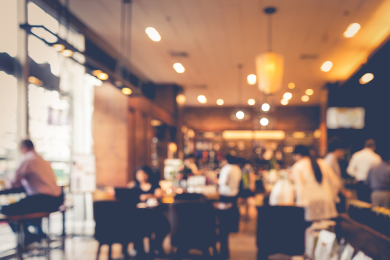 restaurant interior blurred