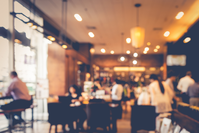 restaurant interior blurred